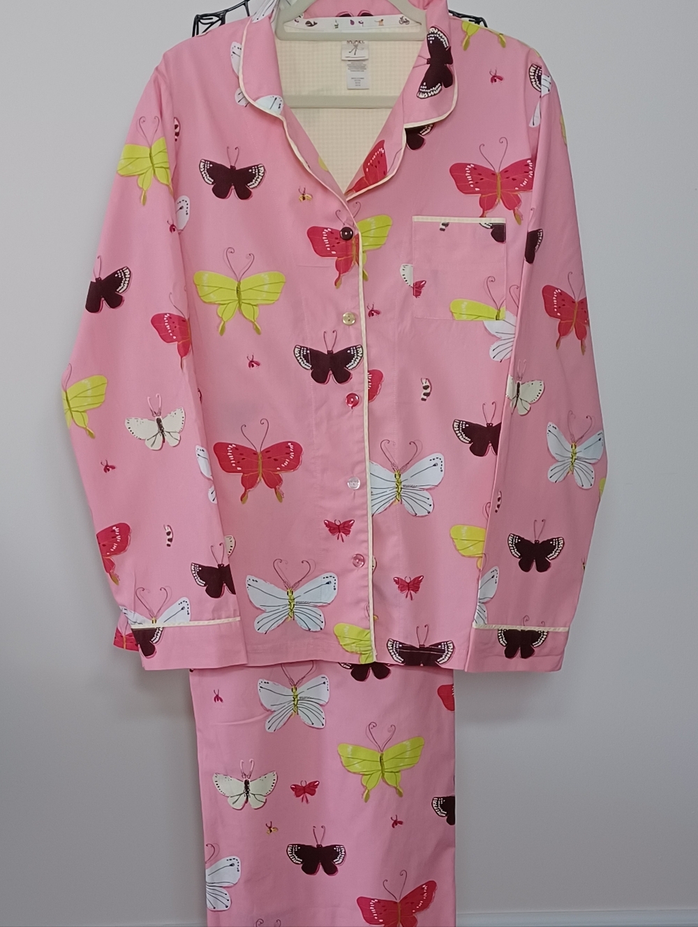 Munki Munki Pink Butterfly Cotton Pajama Set- Size XXL - Picture 2 of 10